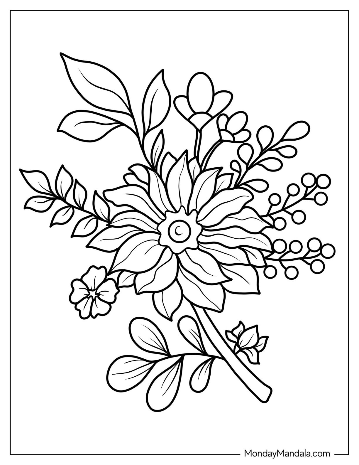 cute flower coloring pages