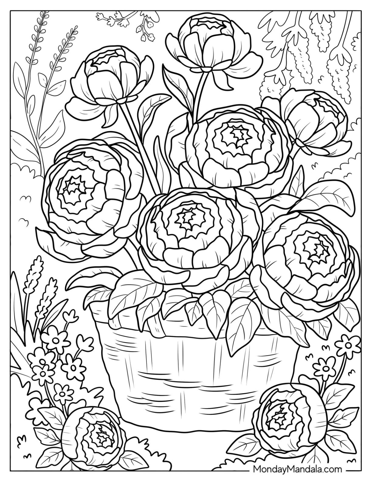 68 Flower Coloring Pages Free PDF Printables 