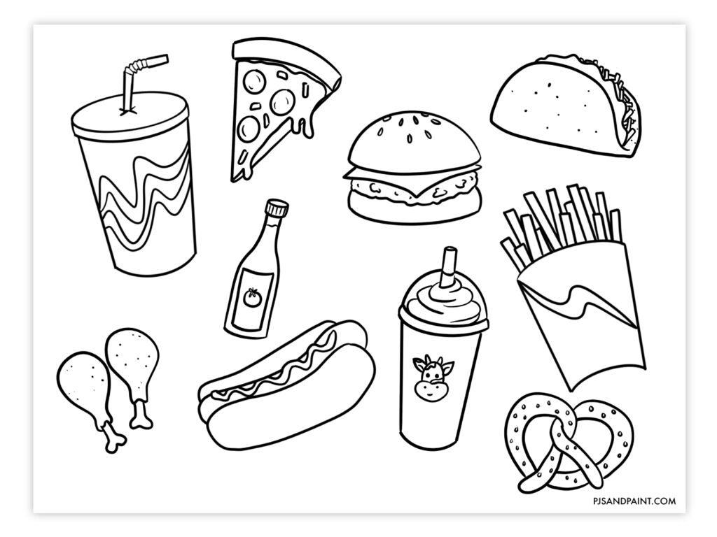 coloring pages of food