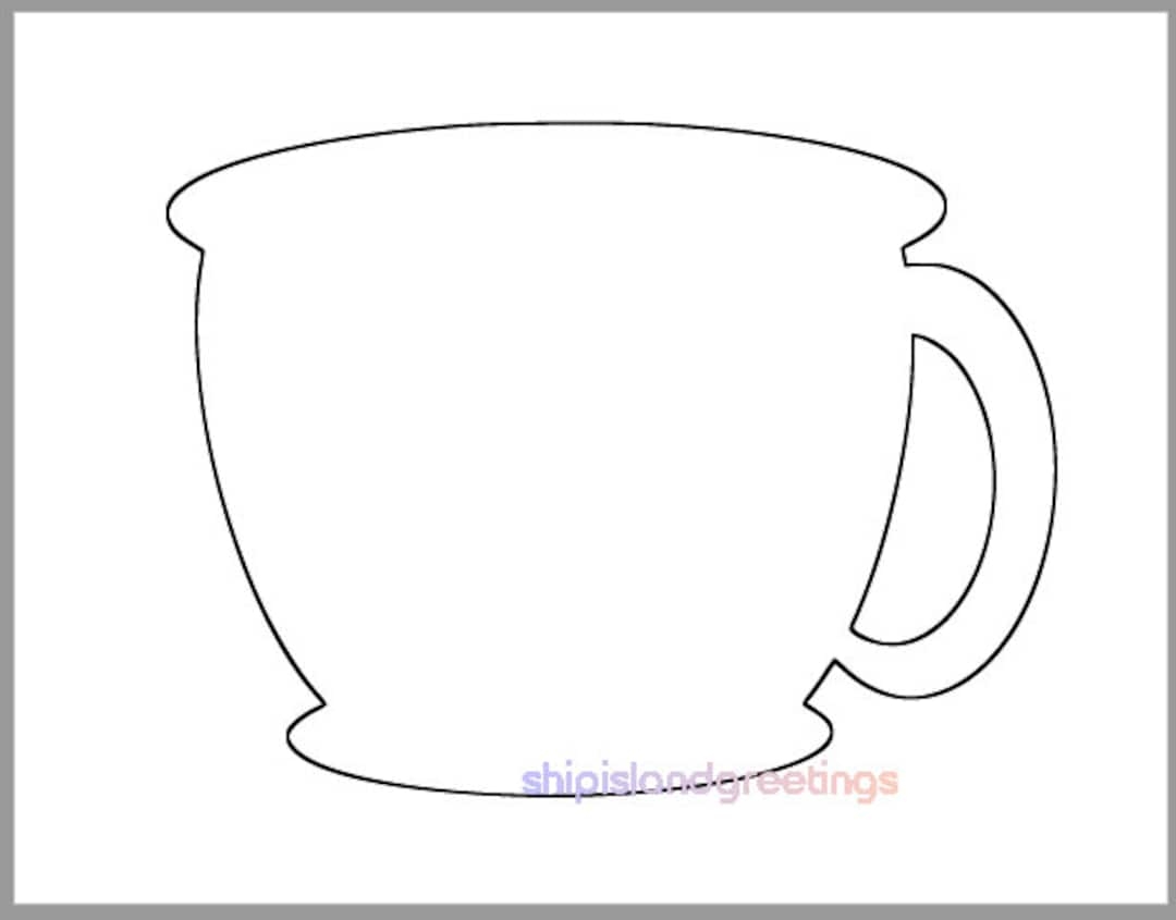 8 5 Inch Tea Cup Template printable Tea Cup coffee Cup Template tea Party Decor coffee Shop Cutouts bridal Shower Diy printable Cutouts Etsy
