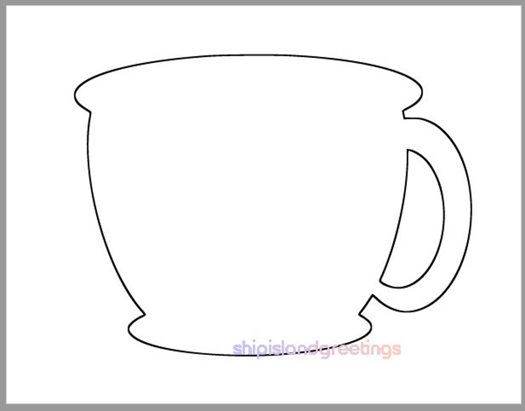8 5 Inch Tea Cup Template printable Tea Cup coffee Cup Template tea Party Decor coffee Shop Cutouts bridal Shower Diy printable Cutouts Etsy