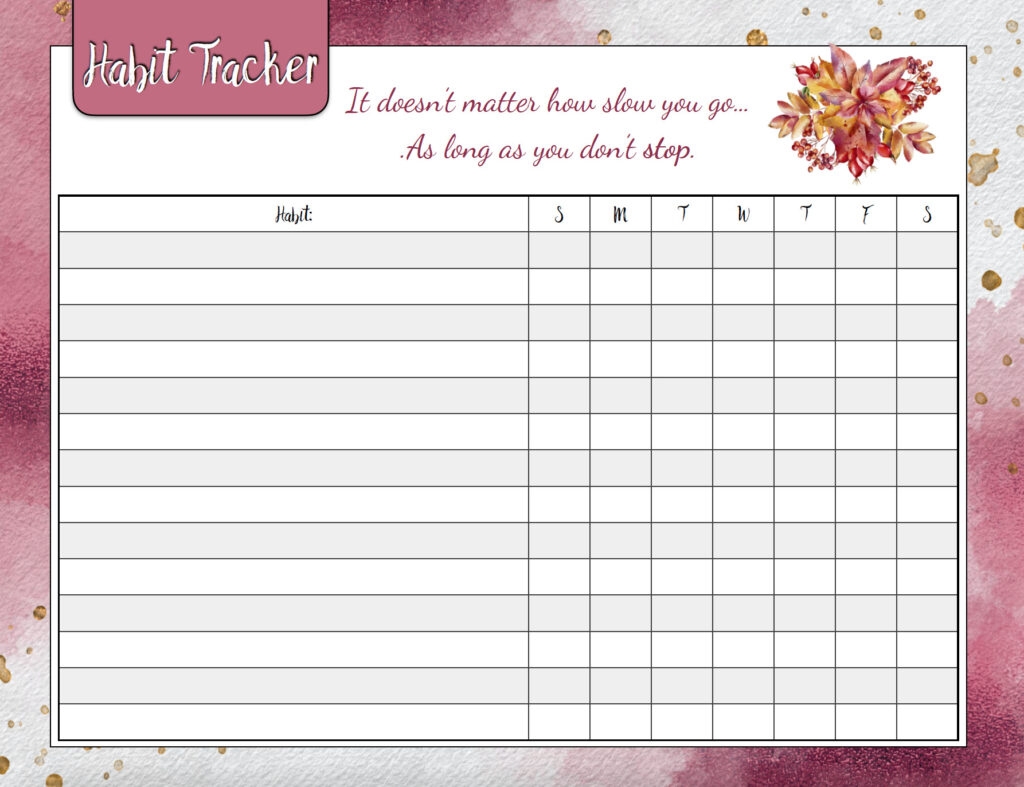 printable habit tracker pdf
