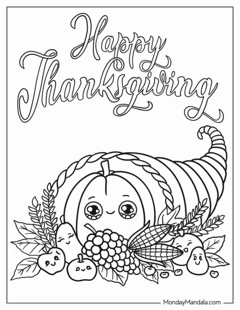 87 Thanksgiving Coloring Pages Free PDF Printables 