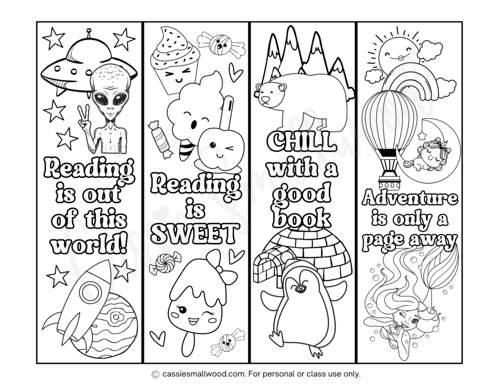 printable bookmarks to color pdf