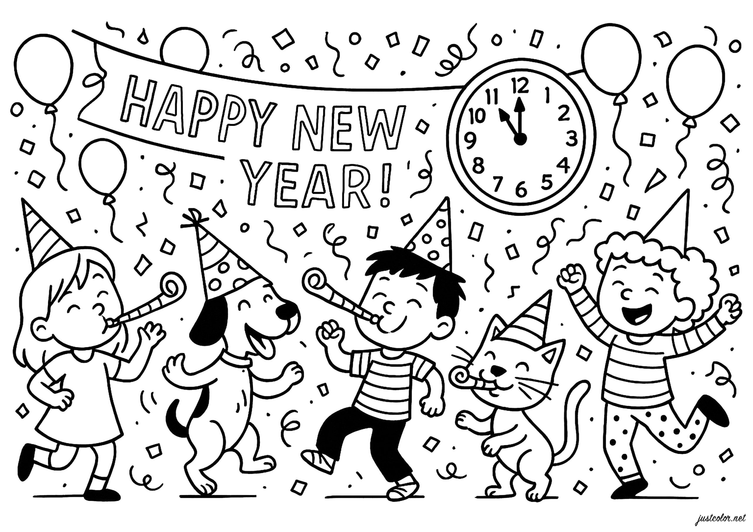 new year coloring sheets