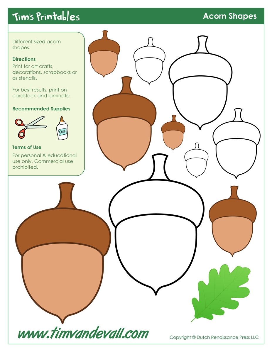 free printable acorn template