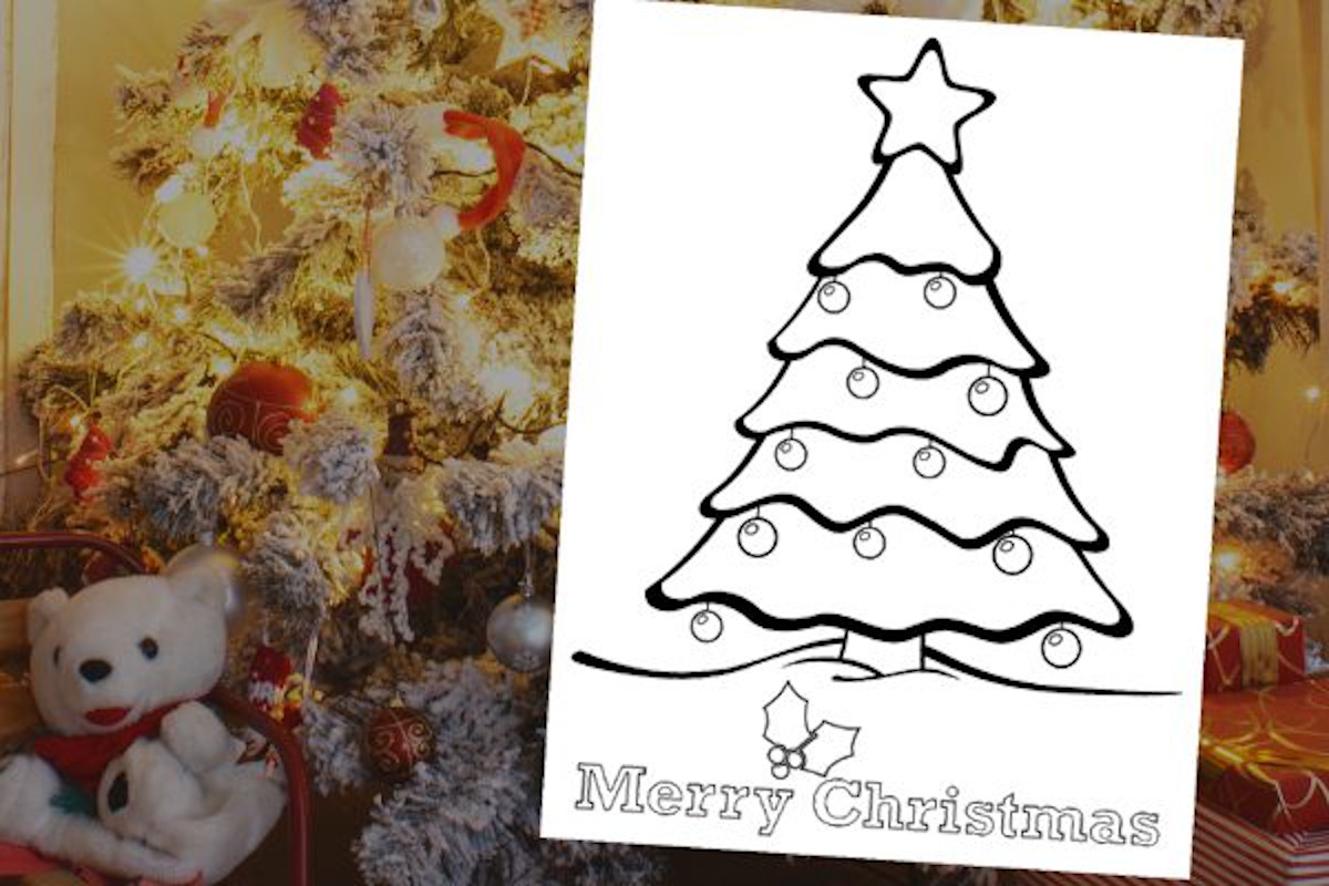 chistmas tree coloring page
