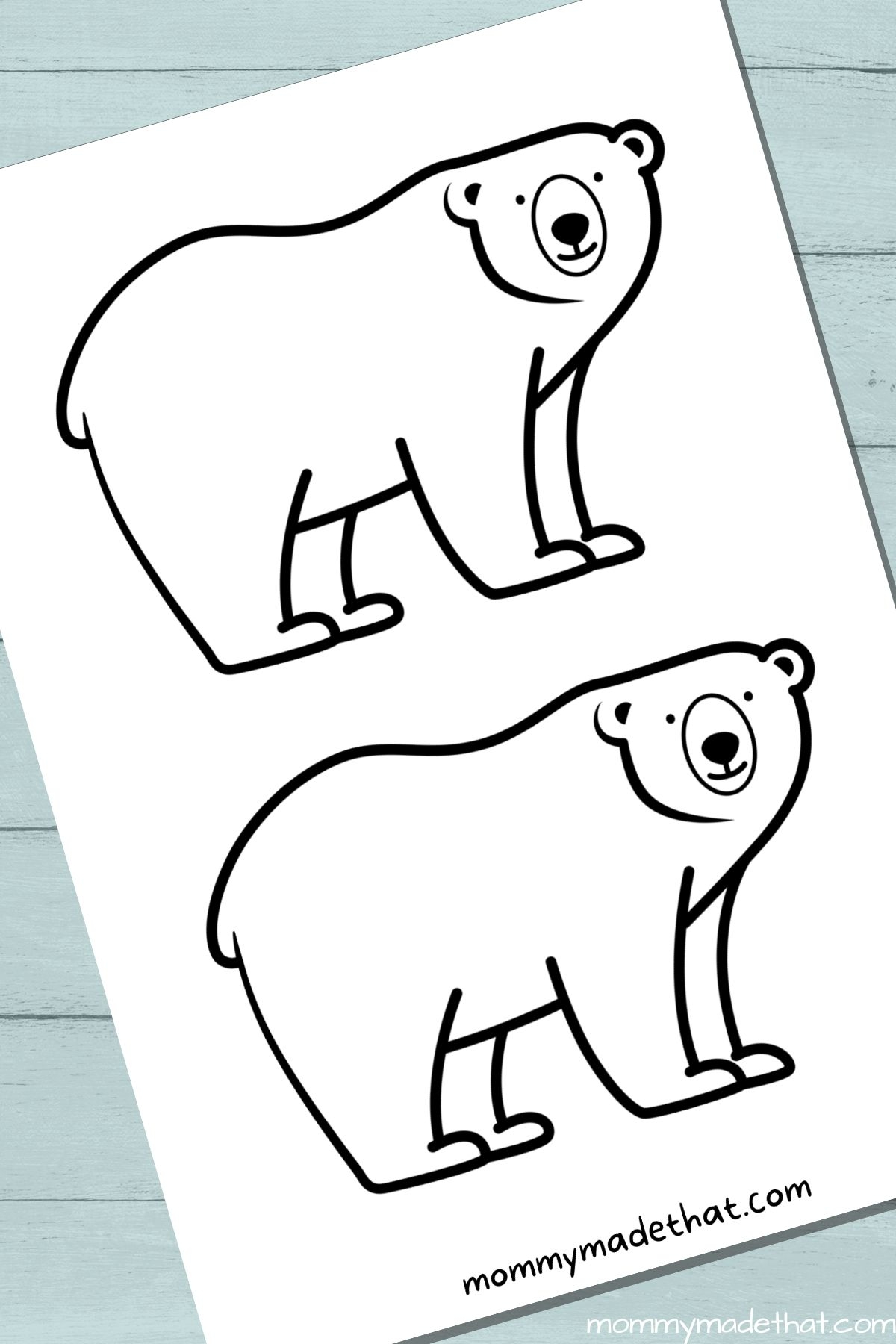 polar bear template printable