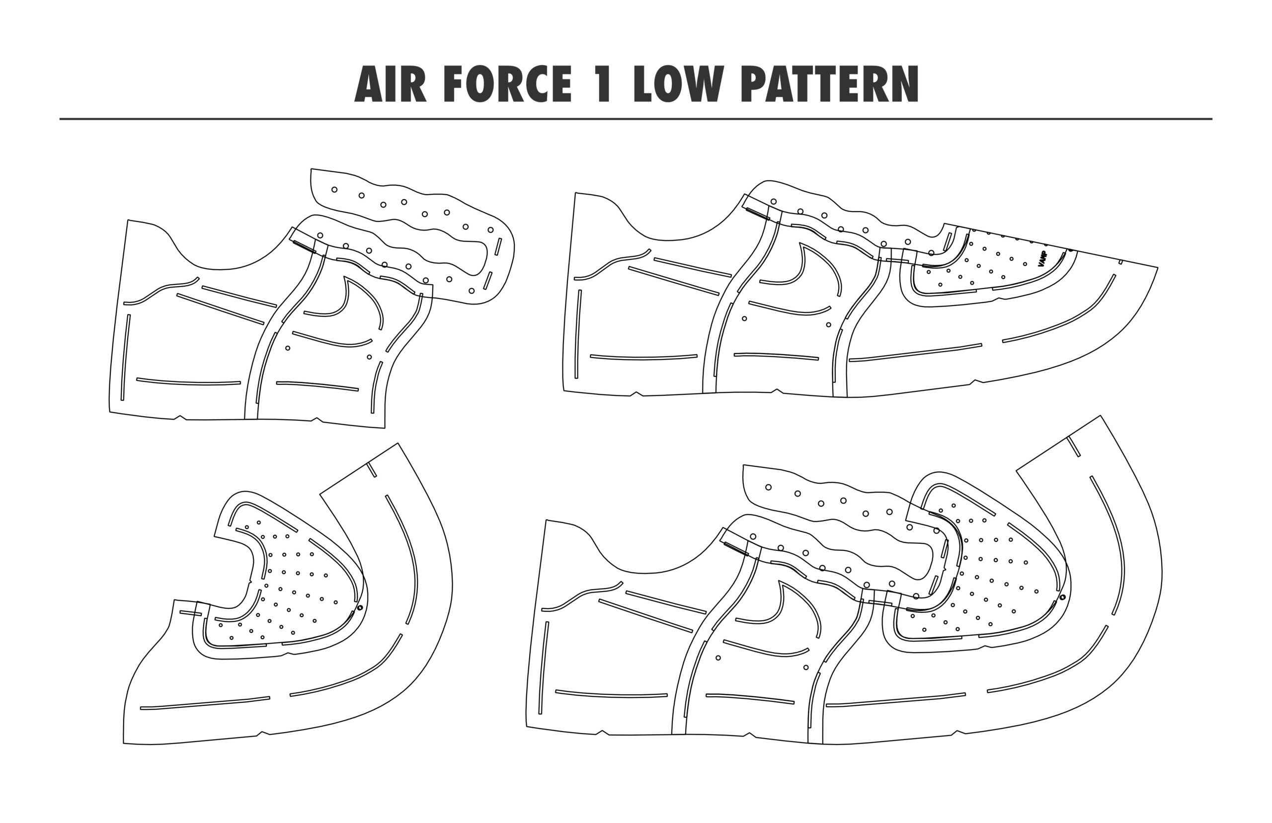Air Force Printable Shoe Pattern Printable Air Force Template Papercraft 3d Paper
