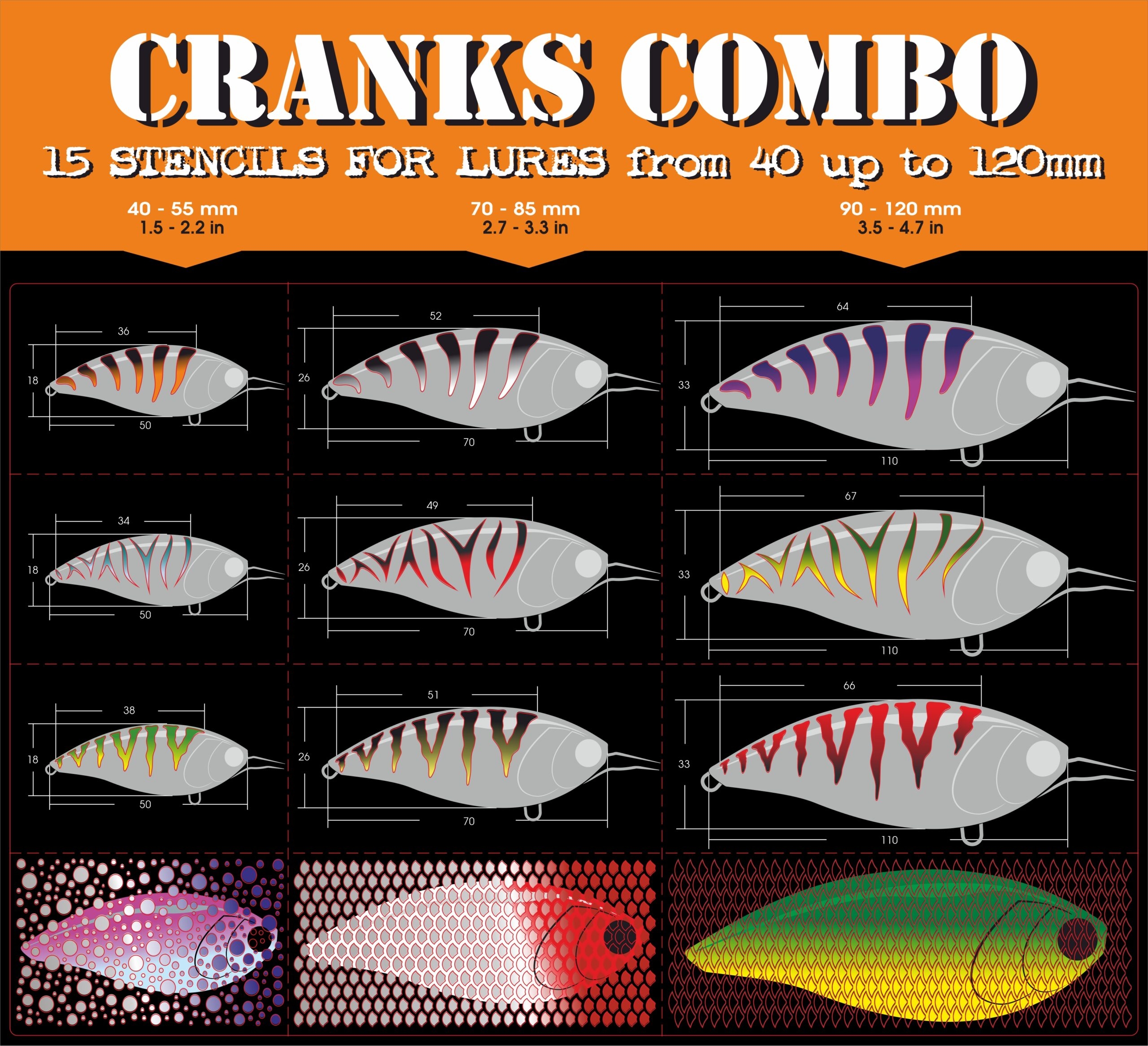 Airbrush Stencils For Your Fishing Lure Stencils Patterns Scales 