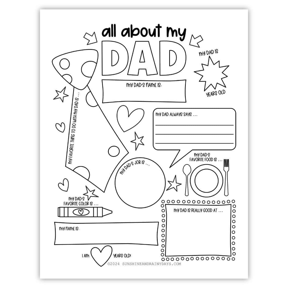 all about my dad free printable all about my dad free printable
