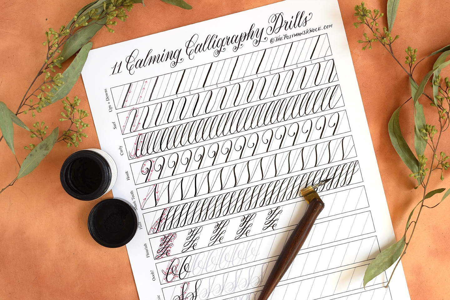 printable calligraphy practice sheets pdf free