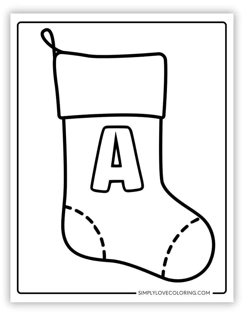 Alphabet Christmas Stocking Coloring Pages Free PDF Printables Simply Love Coloring