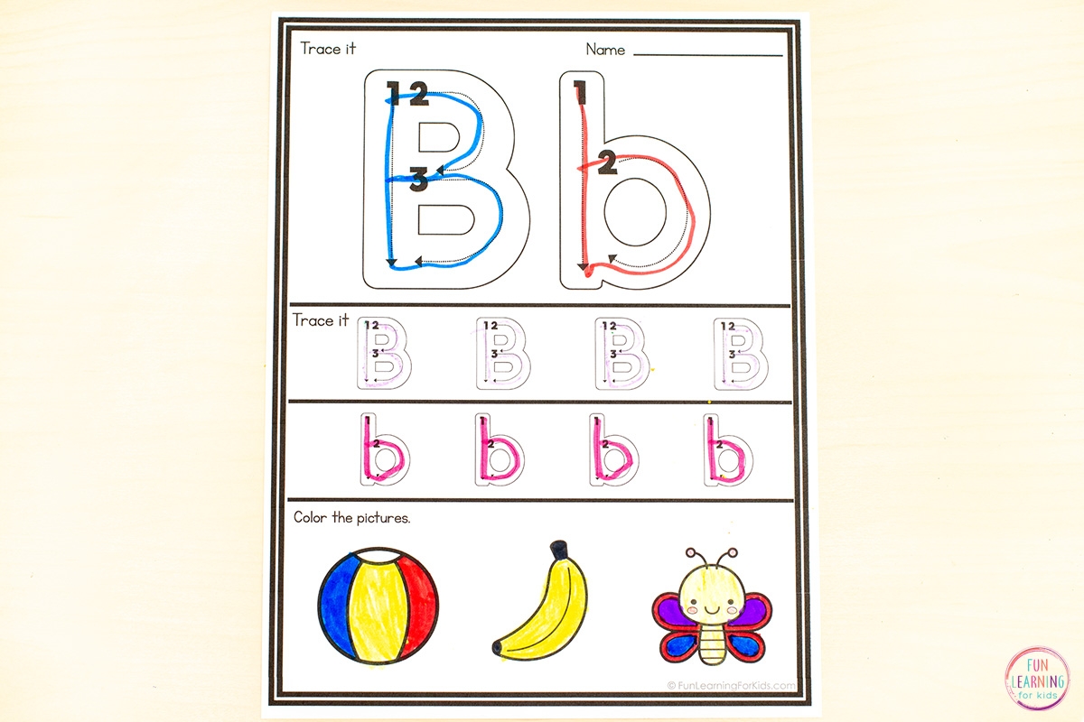 letter tracing printables