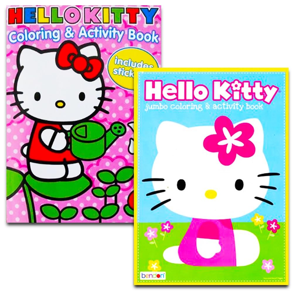 Amazon Hello Kitty Coloring Activity Book Super Set 5 Hello Kitty Coloring Books Crayons And Over 50 Hello Kitty Stickers Hello Kitty Party Pack Toys Games
