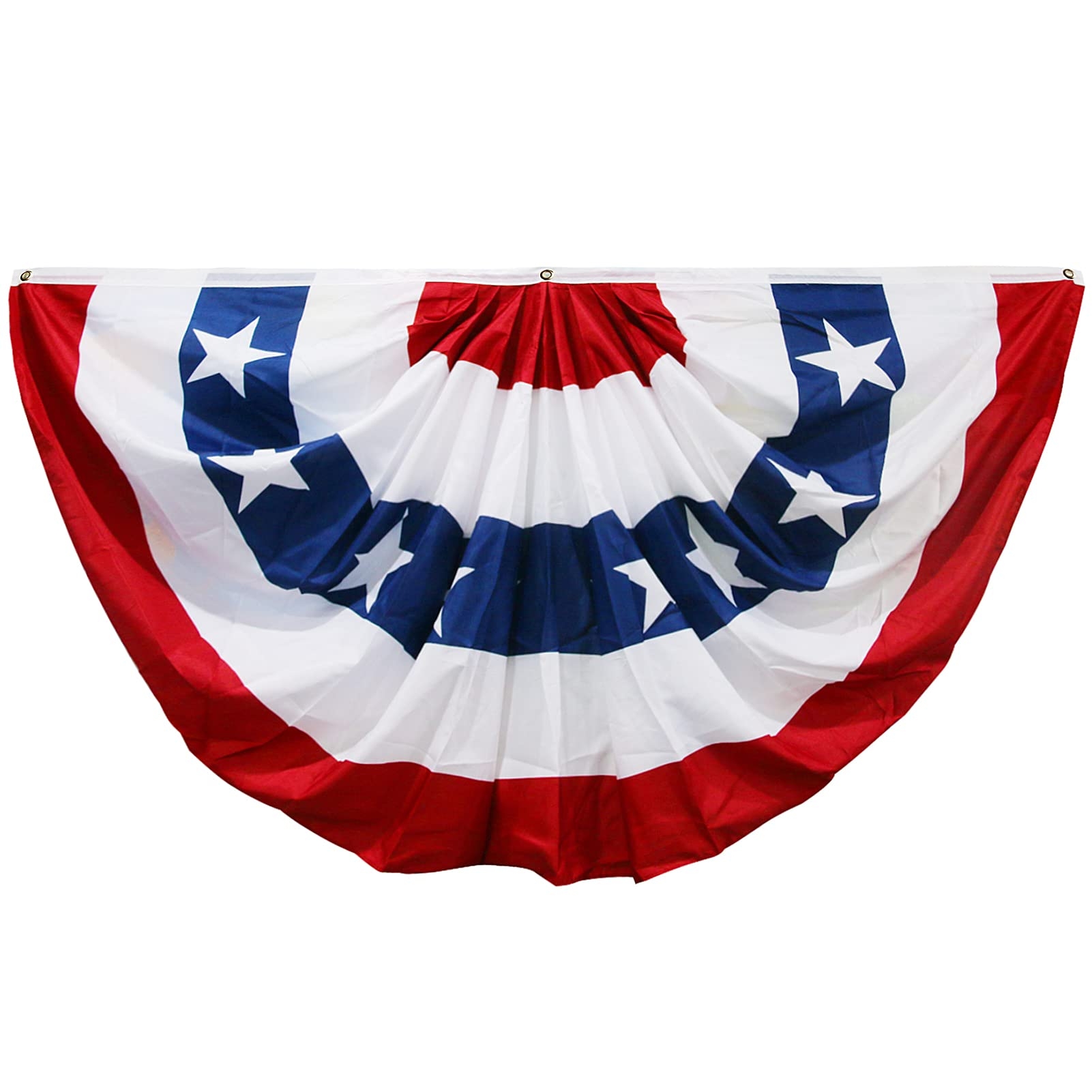 Amazon HOOSUN American Flag Bunting For Outside 3x6 FT Bunting Flags Outdoor Patriotic Decorations Red White And Blue USA Pleated Fan Flag Patriotic Presidents Day Decorations American Flags Banners For Porch Patio Lawn