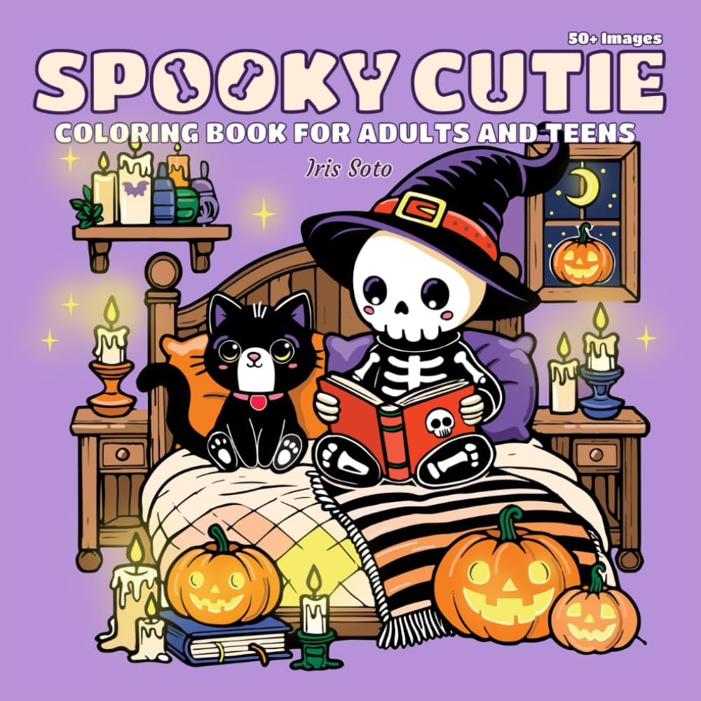 Amazon Spooky Cutie Coloring Book For Adults And Teens Featuring Adorable Cozy Creepy Creatures Funny Animals With Easy Designs For Stress Relief And Relaxation 50 Images To Add Your Own Artistic