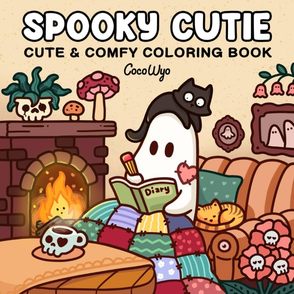 Amazon Spooky Cutie Coloring Book For Adults And Teens Featuring Adorable Creepy Creatures In Cozy Hygge Moments For Relaxation Cozy Spaces Coloring 9798332625268 Wyo Coco Books
