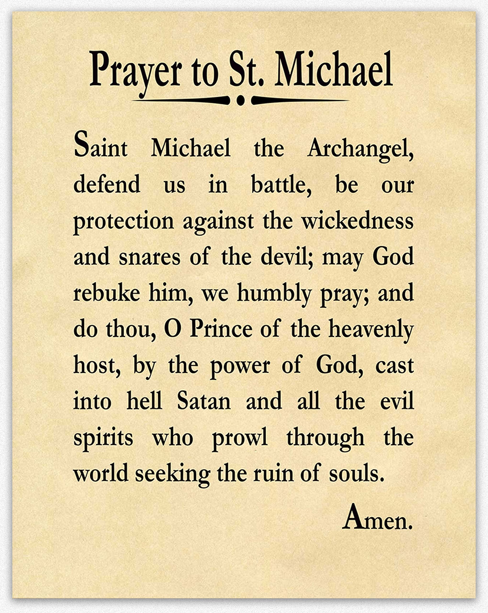 Amazon Wallbuddy Prayer To St Michael The Archangel Christian Prayer Print 11 X 17 Parchment Posters Prints