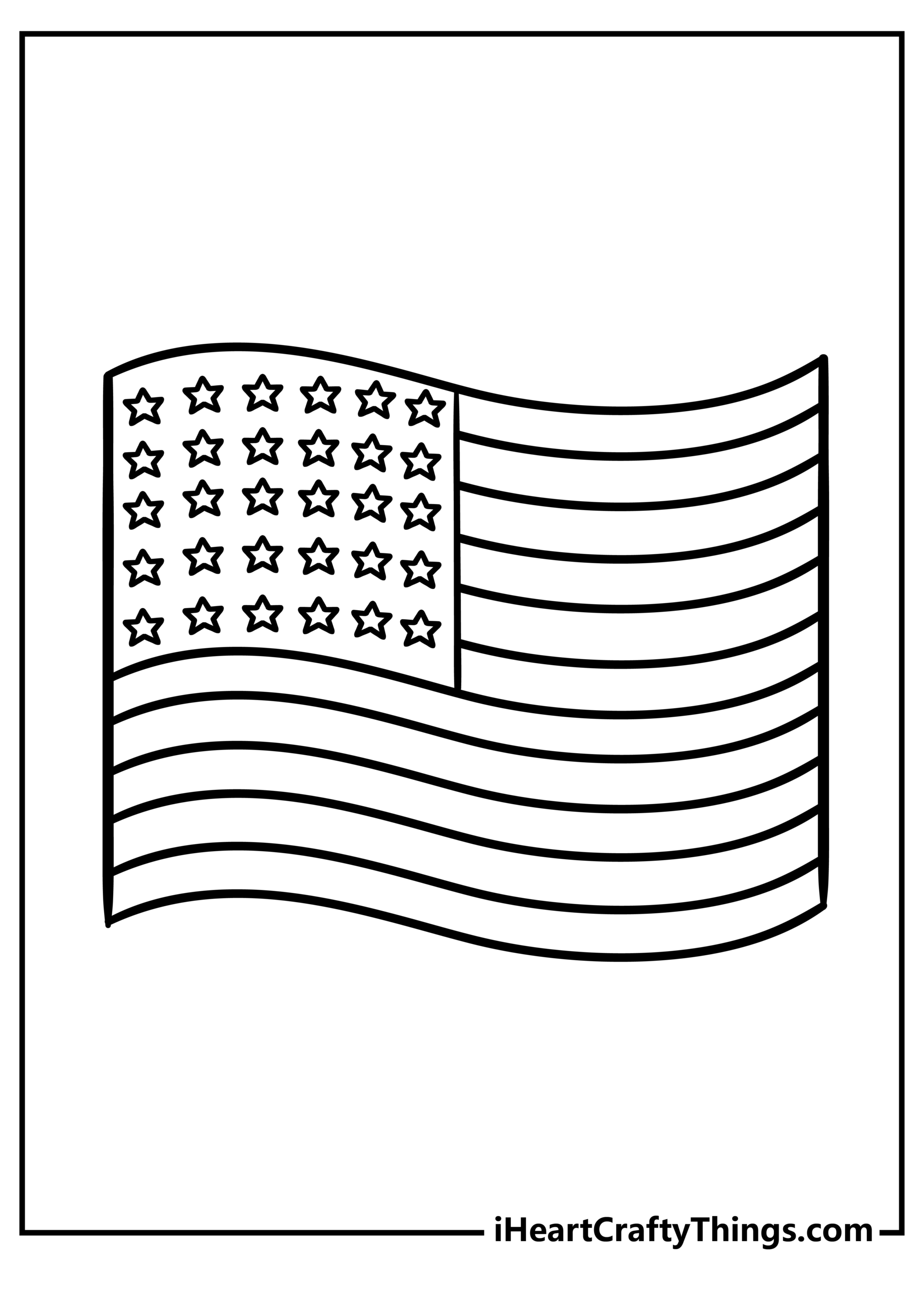american flag coloring page printable pdf