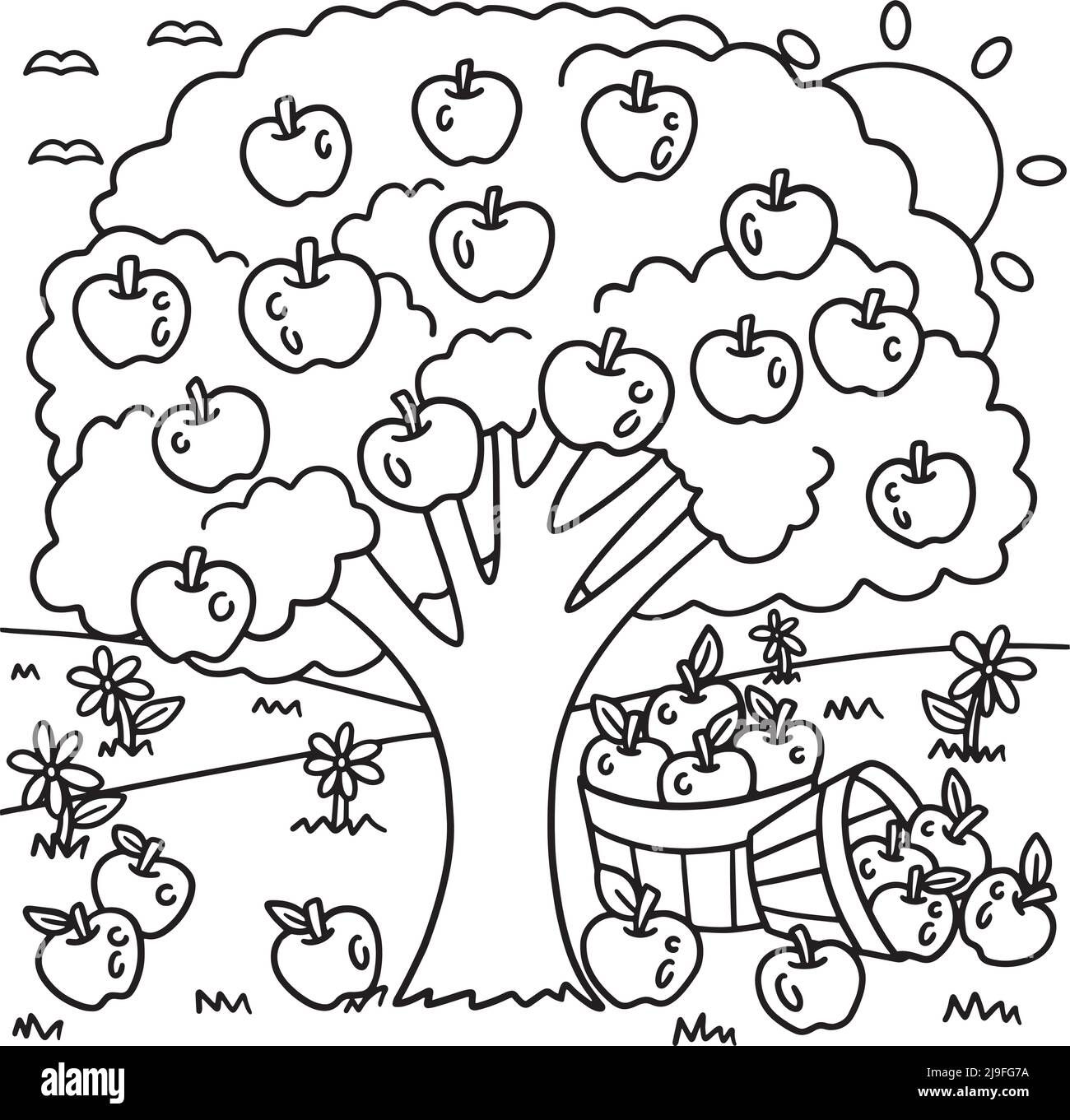 apple tree coloring page
