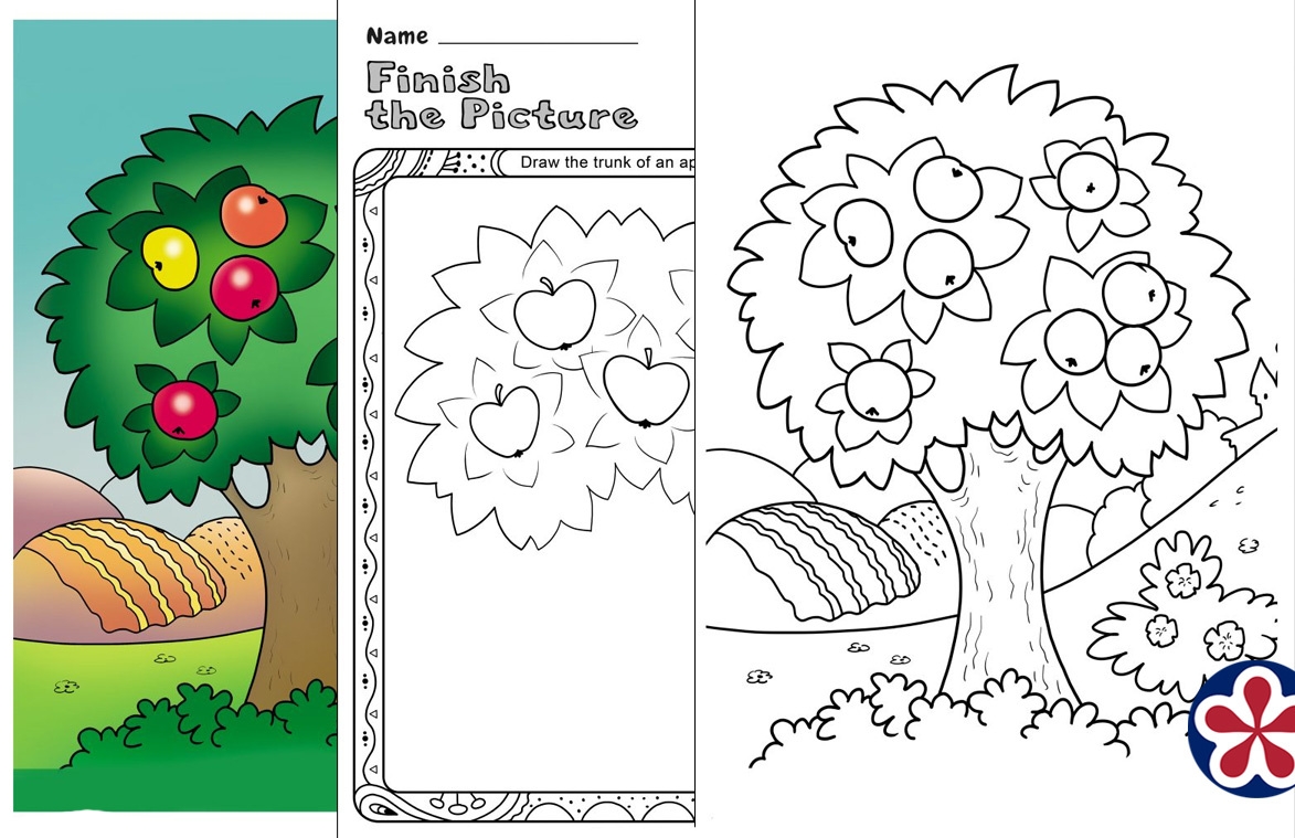 apple tree coloring book