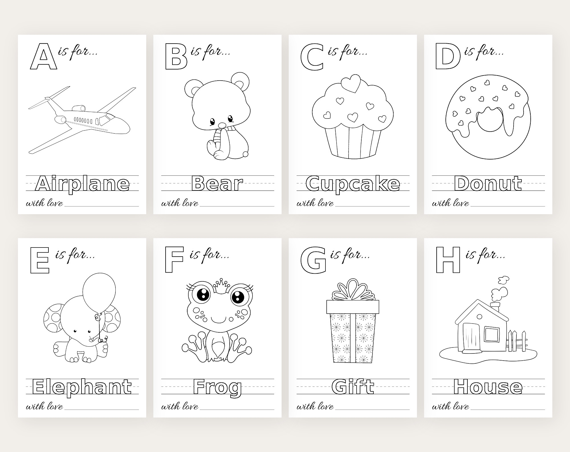 free printable printable abc book template