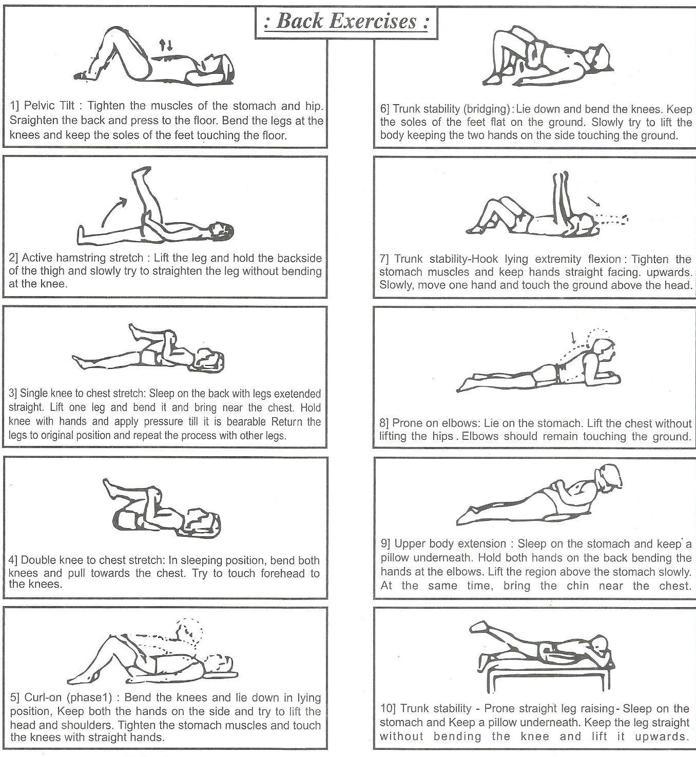 sciatica exercises printable