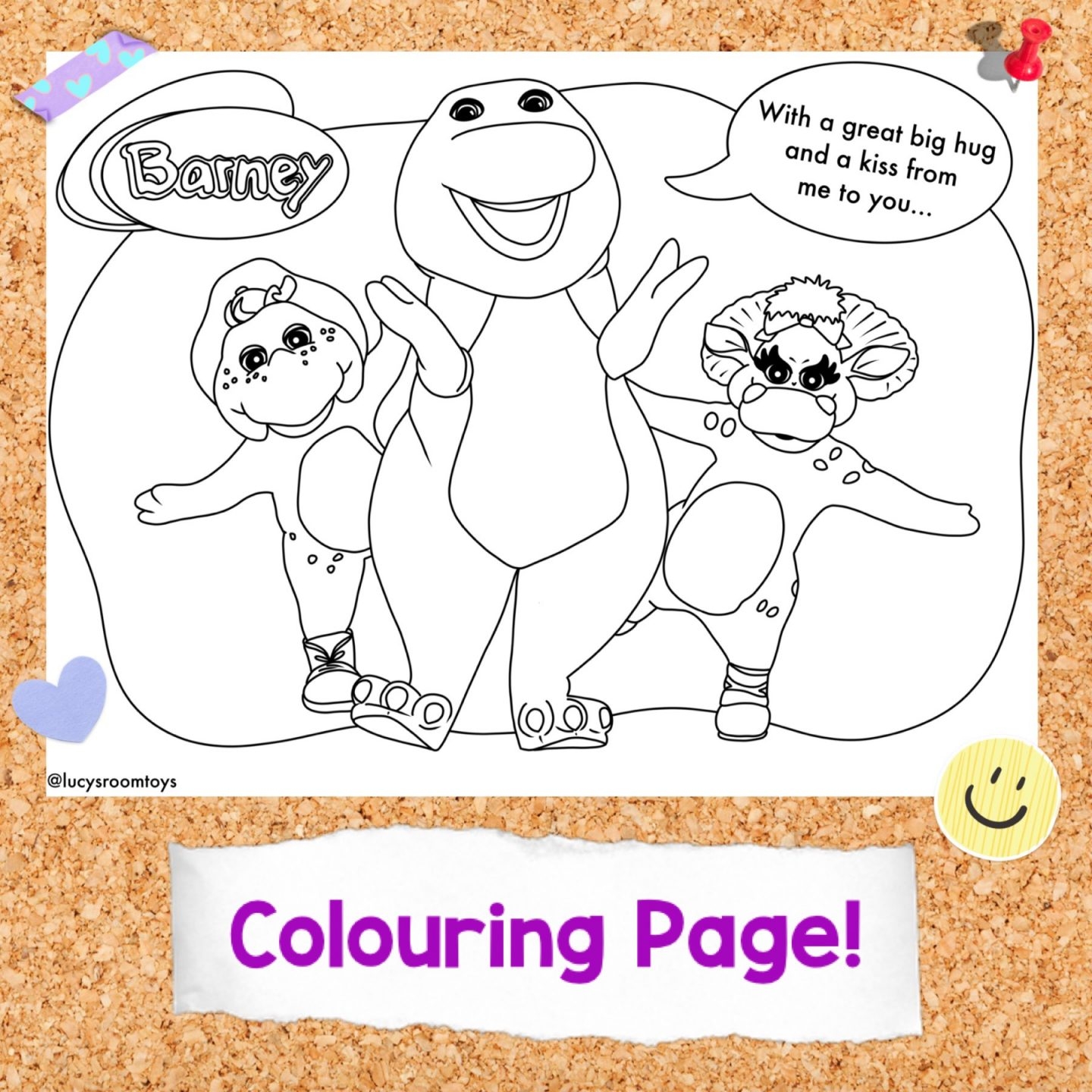 Barney Colouring Page Lucy s Room