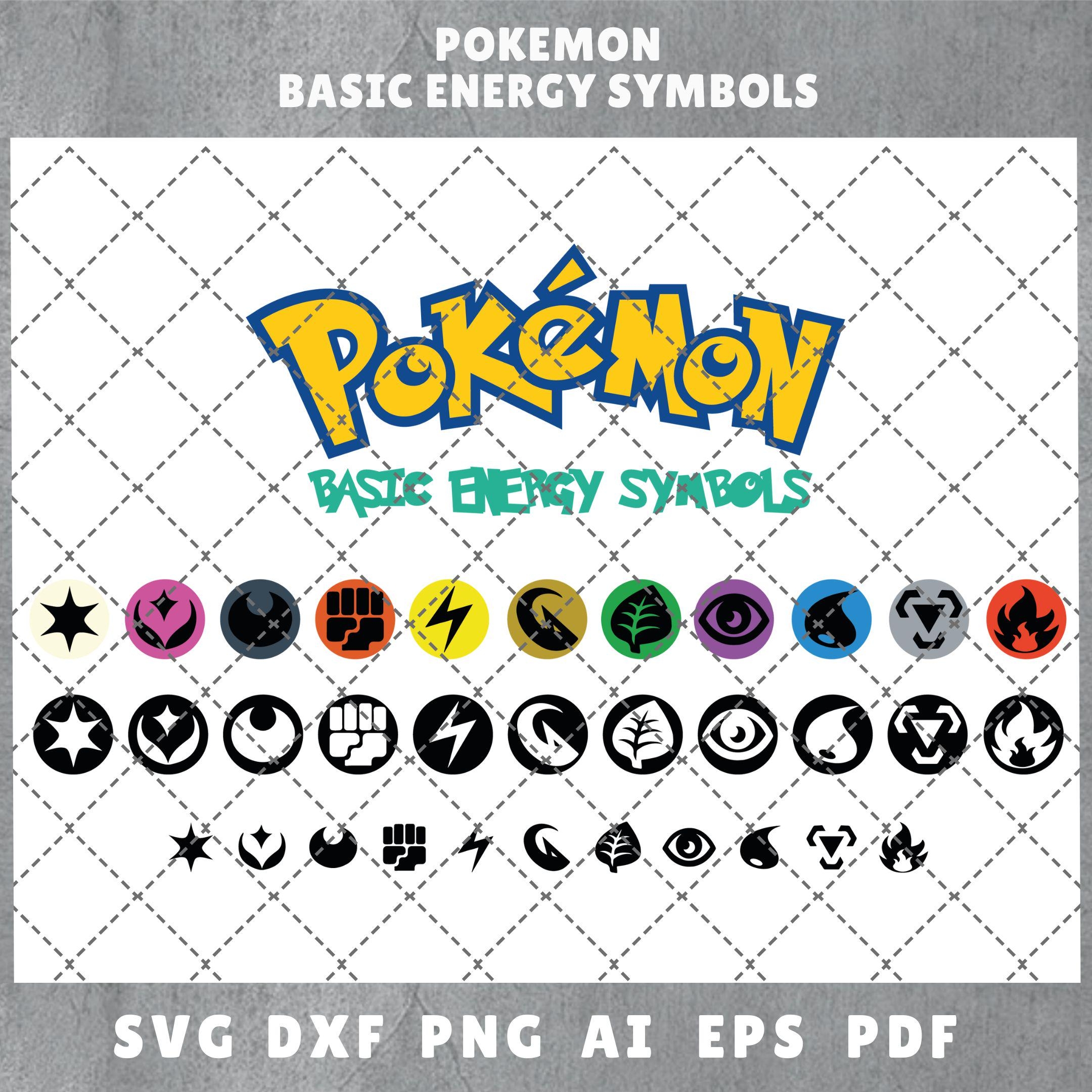 Basic Energy Inspired Pokemon Cards Symbols SVG Pokemon Icons Pokemon Clipart Pokemon Symbols Of Card Type Pokemon Card Element Etsy
