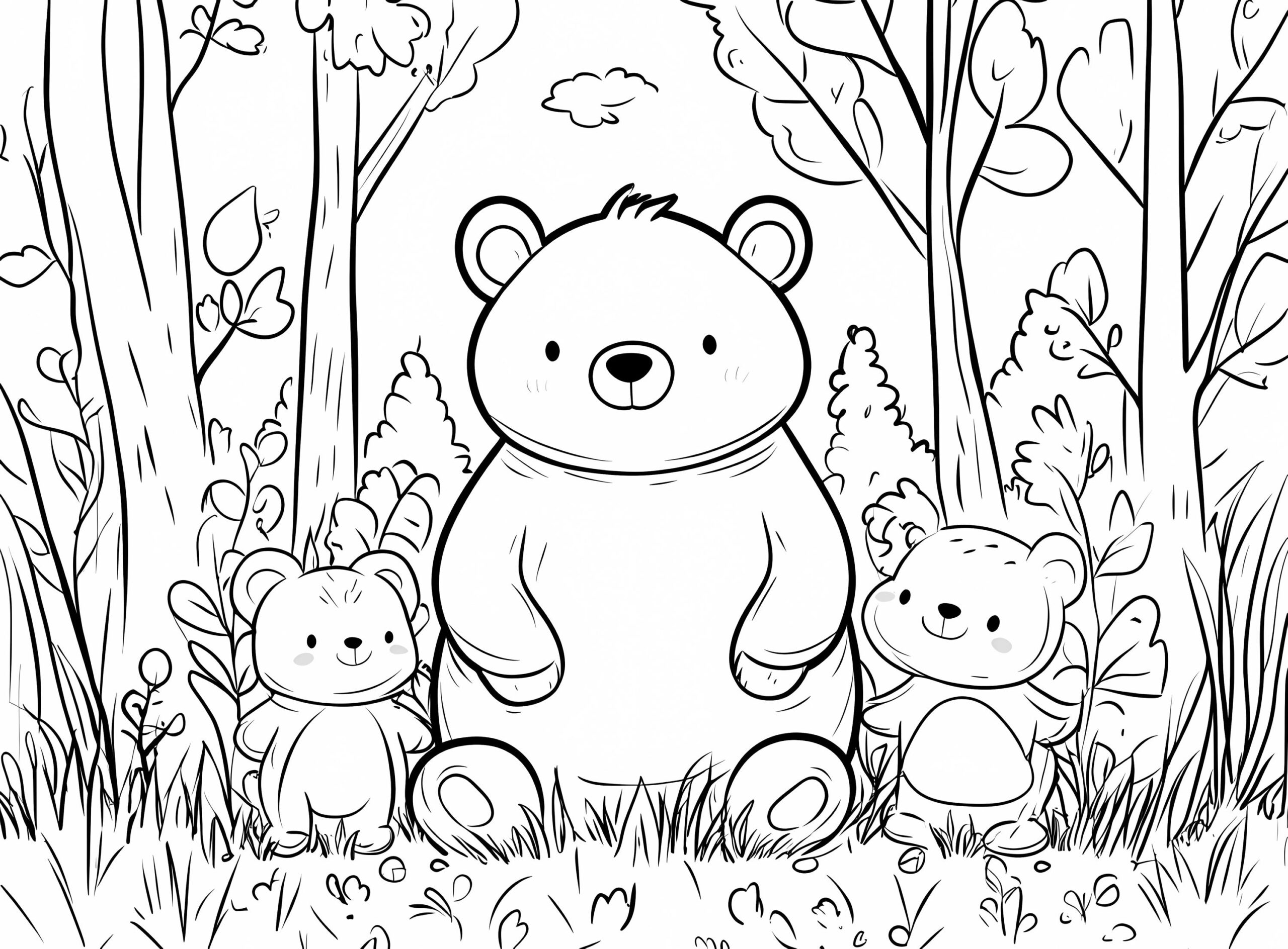 Bear Coloring Book Pages Family Themed Set Of 10 Pngs digital Download Etsy