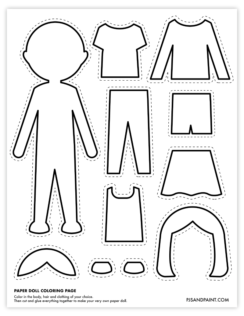 paper doll printable template free