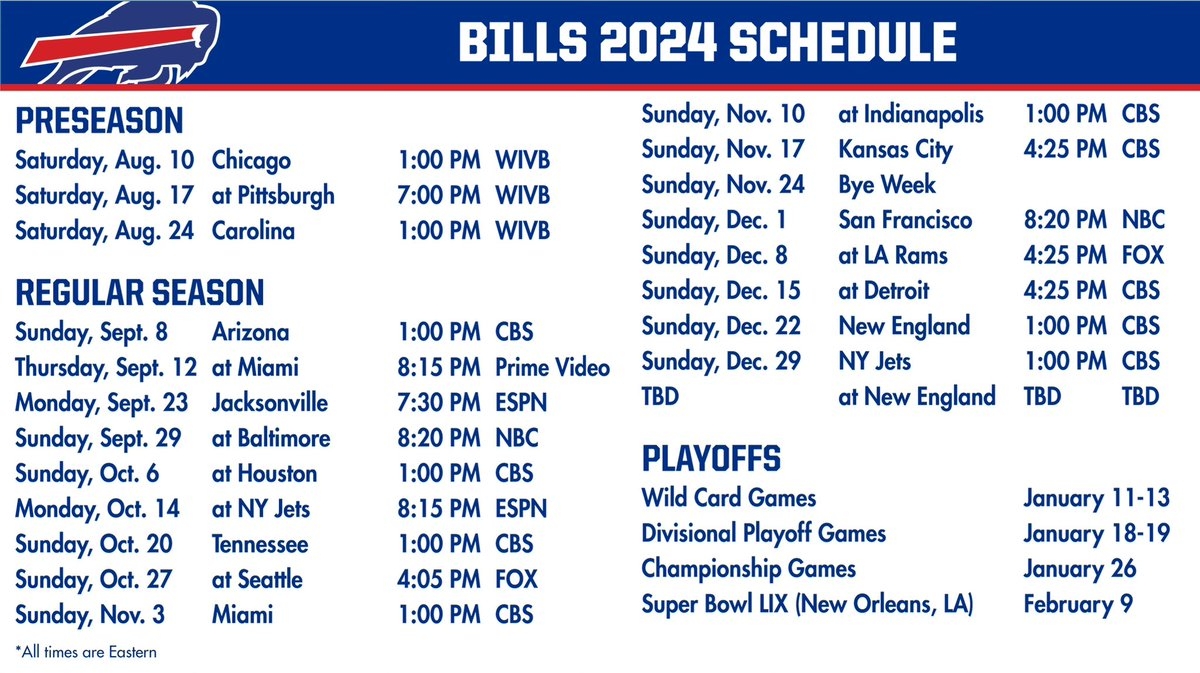 buffalo bills printable schedule pdf