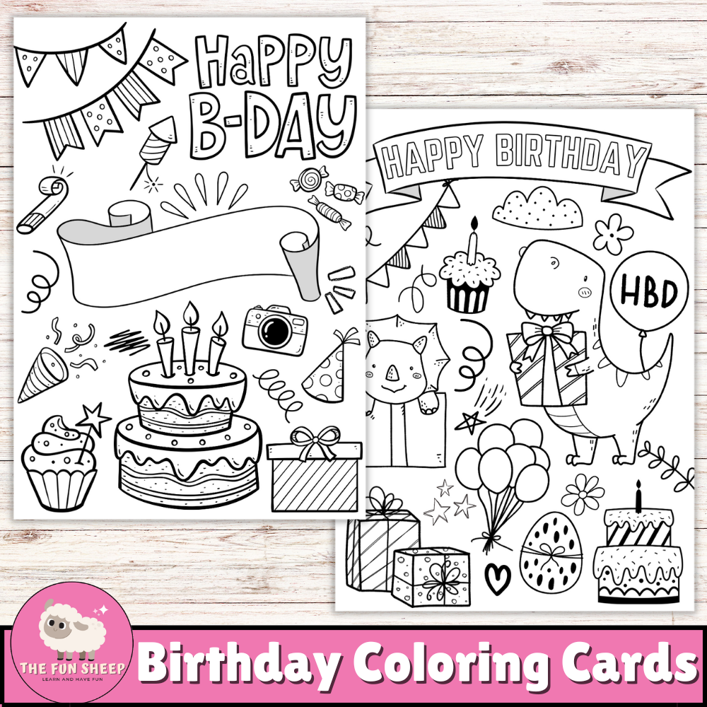happy birthday coloring card
