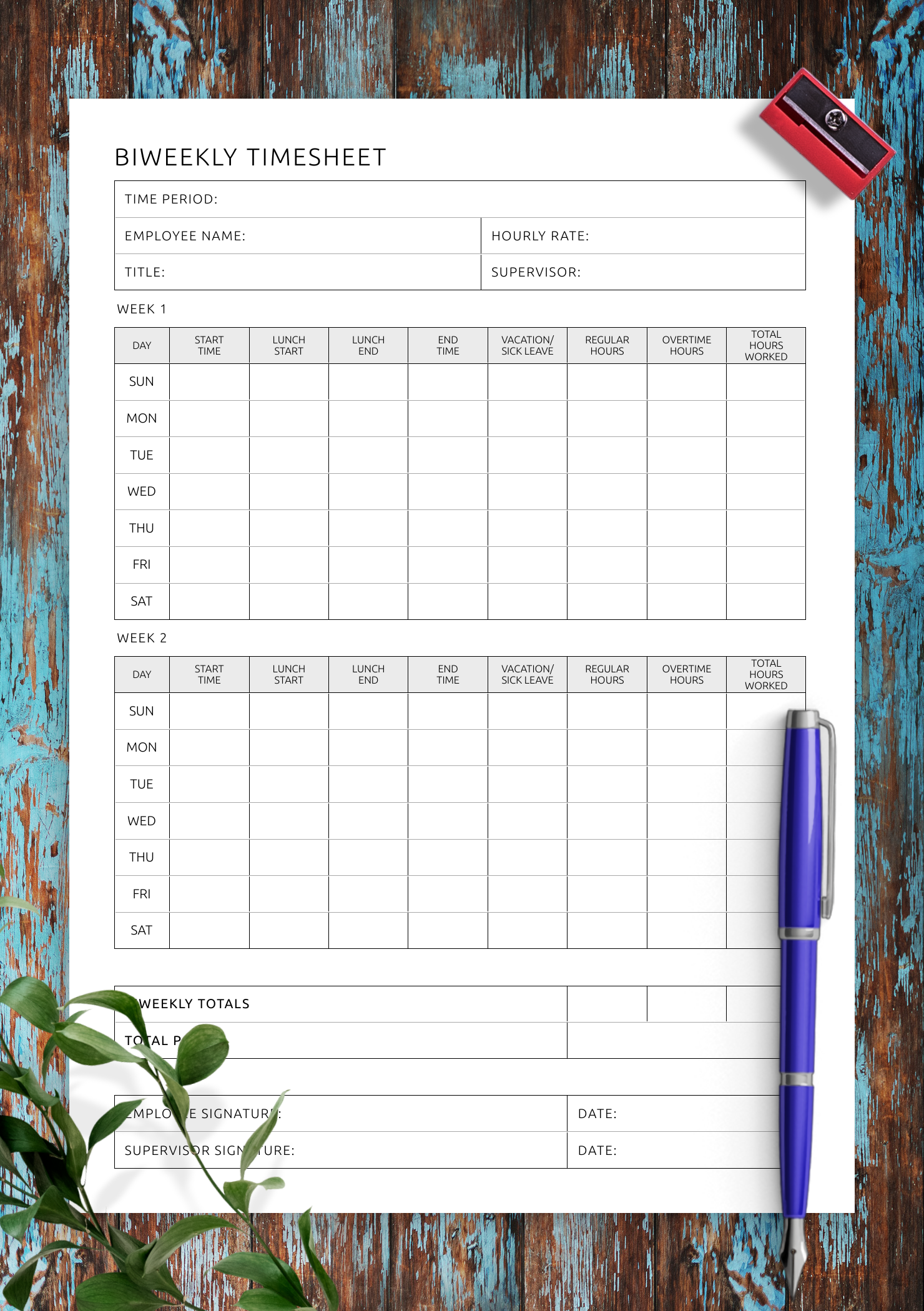 free printable time sheets pdf
