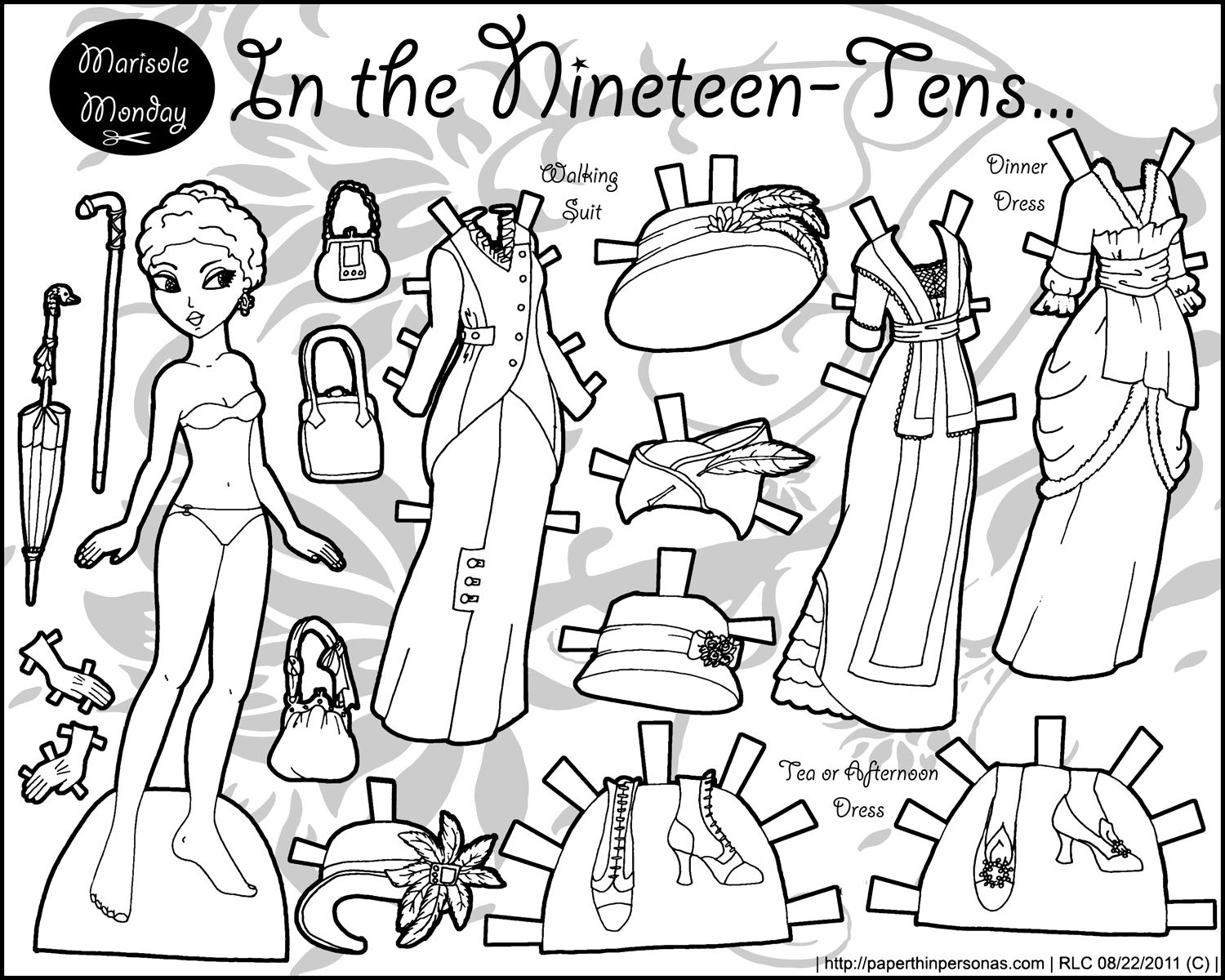 Black And White Printable Paper Dolls Marisole Monday Friends Paper Thin Personas