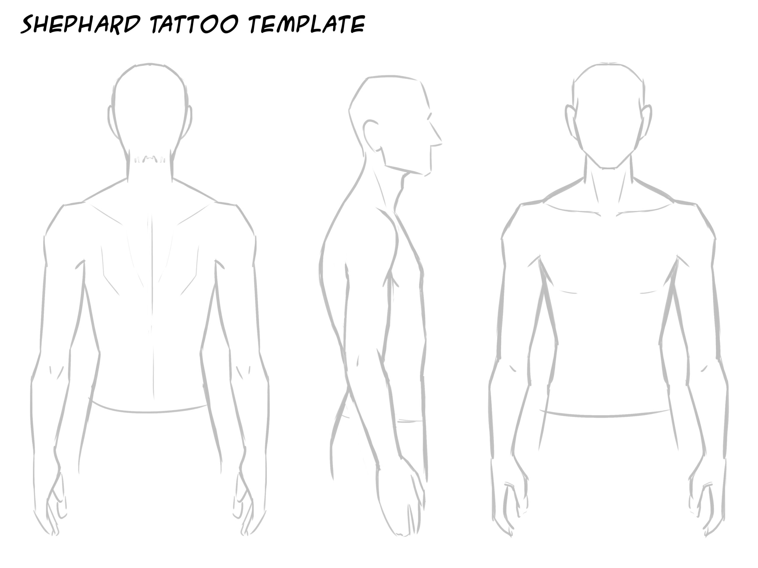 printable blank arm template for tattoo