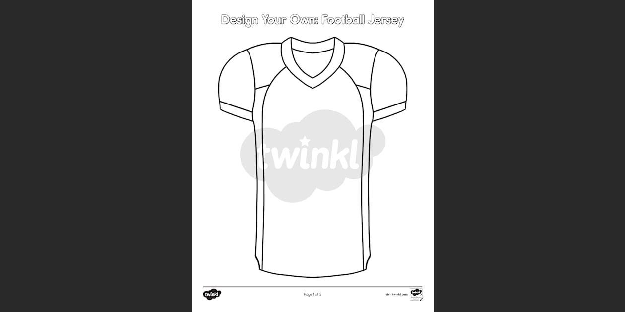 Blank Football Jersey Template Art Twinkl USA