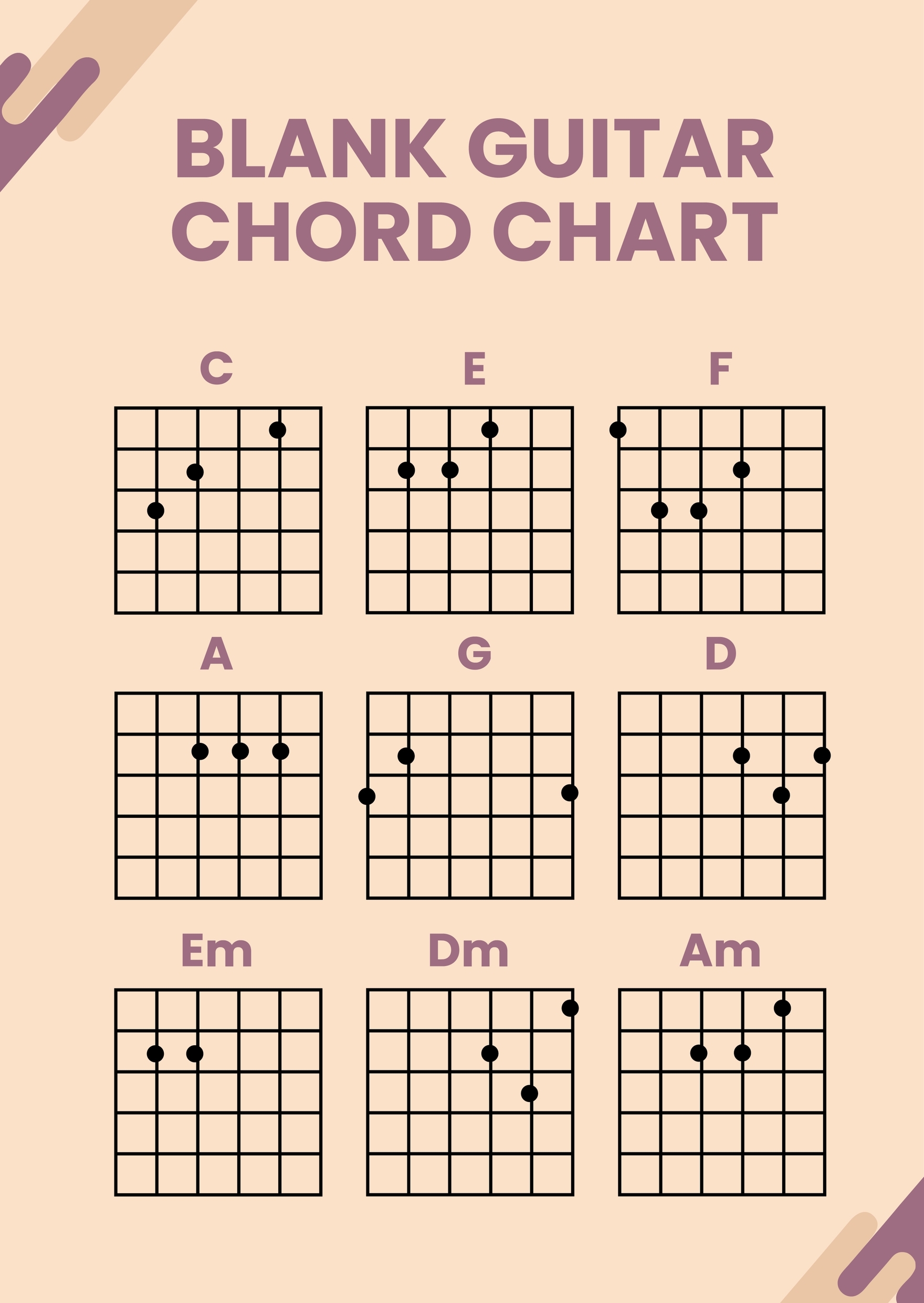 free printable guitar chord chart pdf