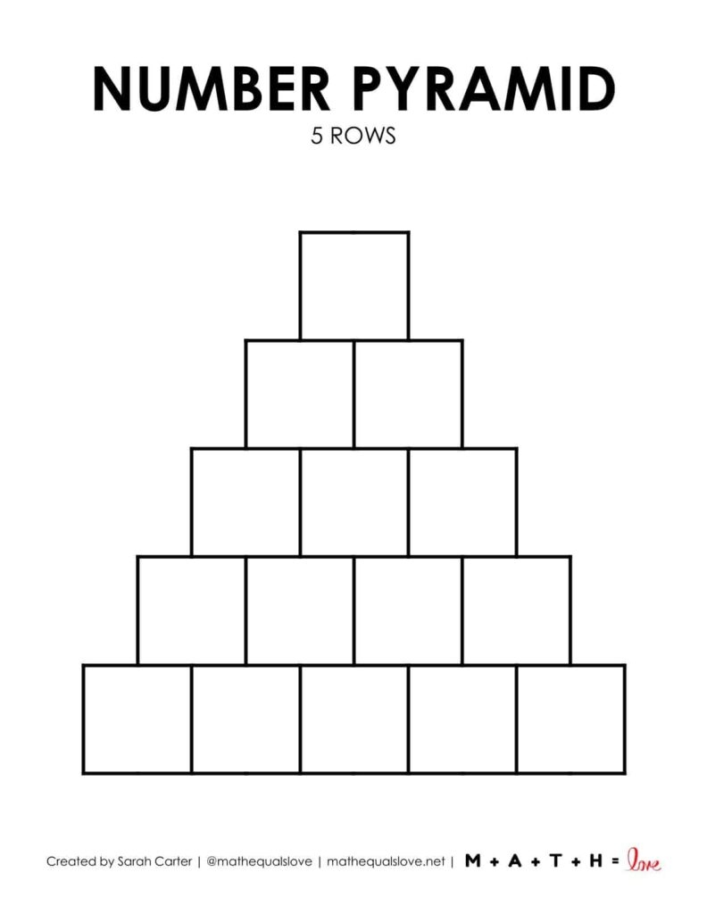 Blank Number Pyramid Templates Math Love