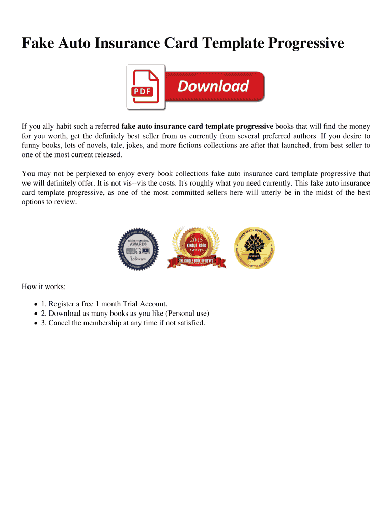 Blank Progressive Insurance Card Form Fill Out And Sign Fill Out Sign Online DocHub