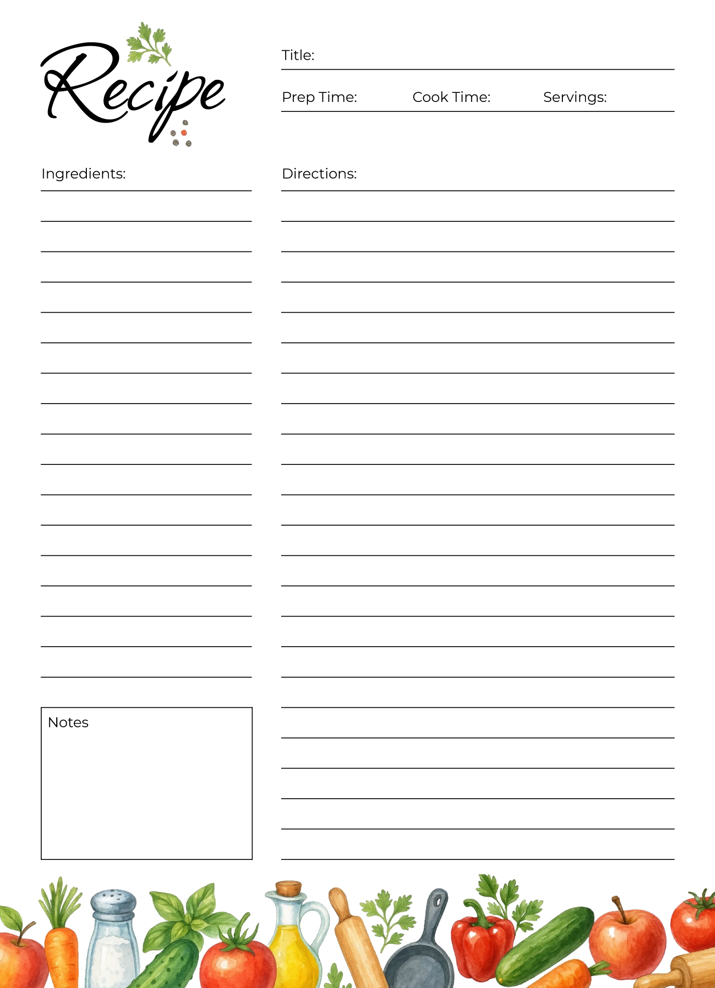 Blank Recipe Free Google Docs Template Gdoc io