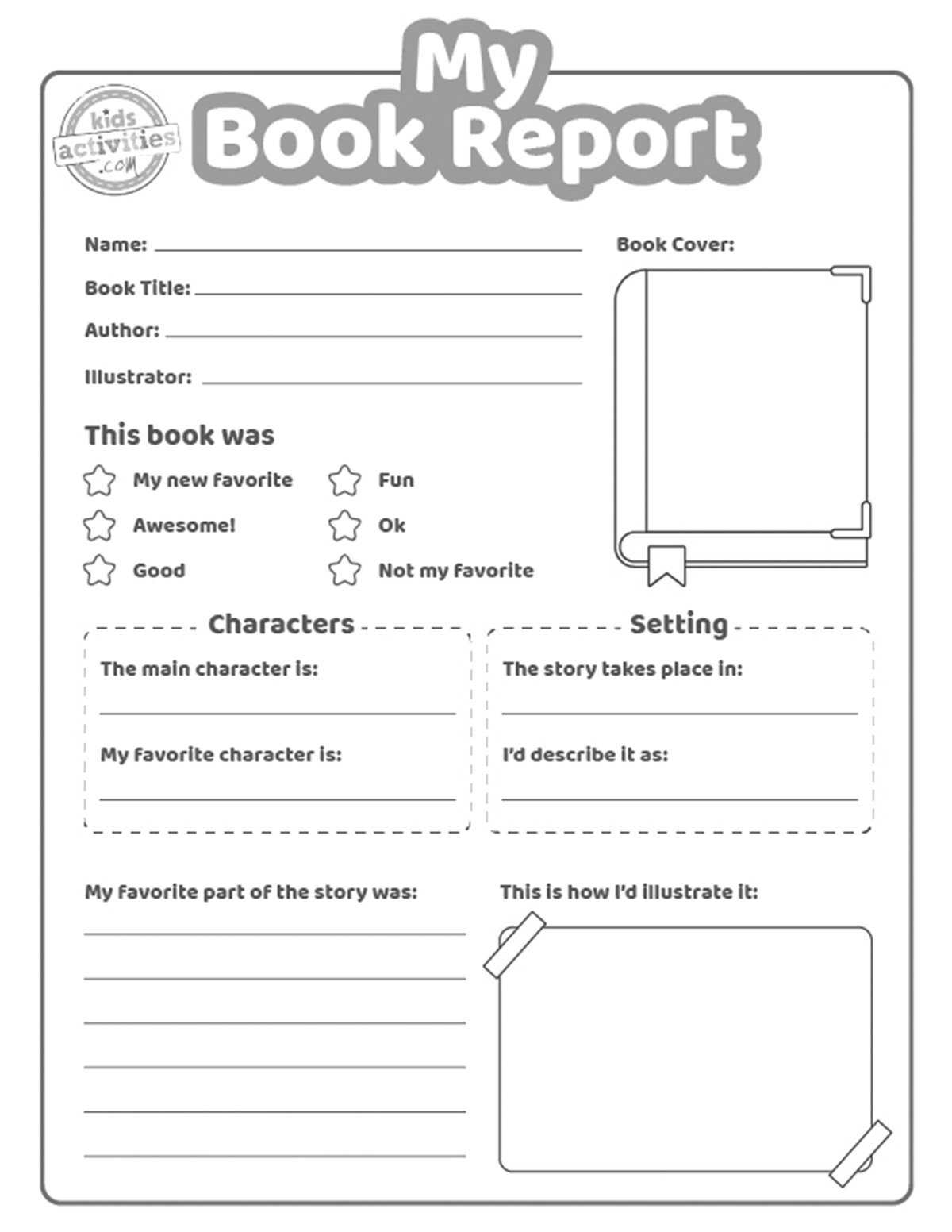 printable book report template