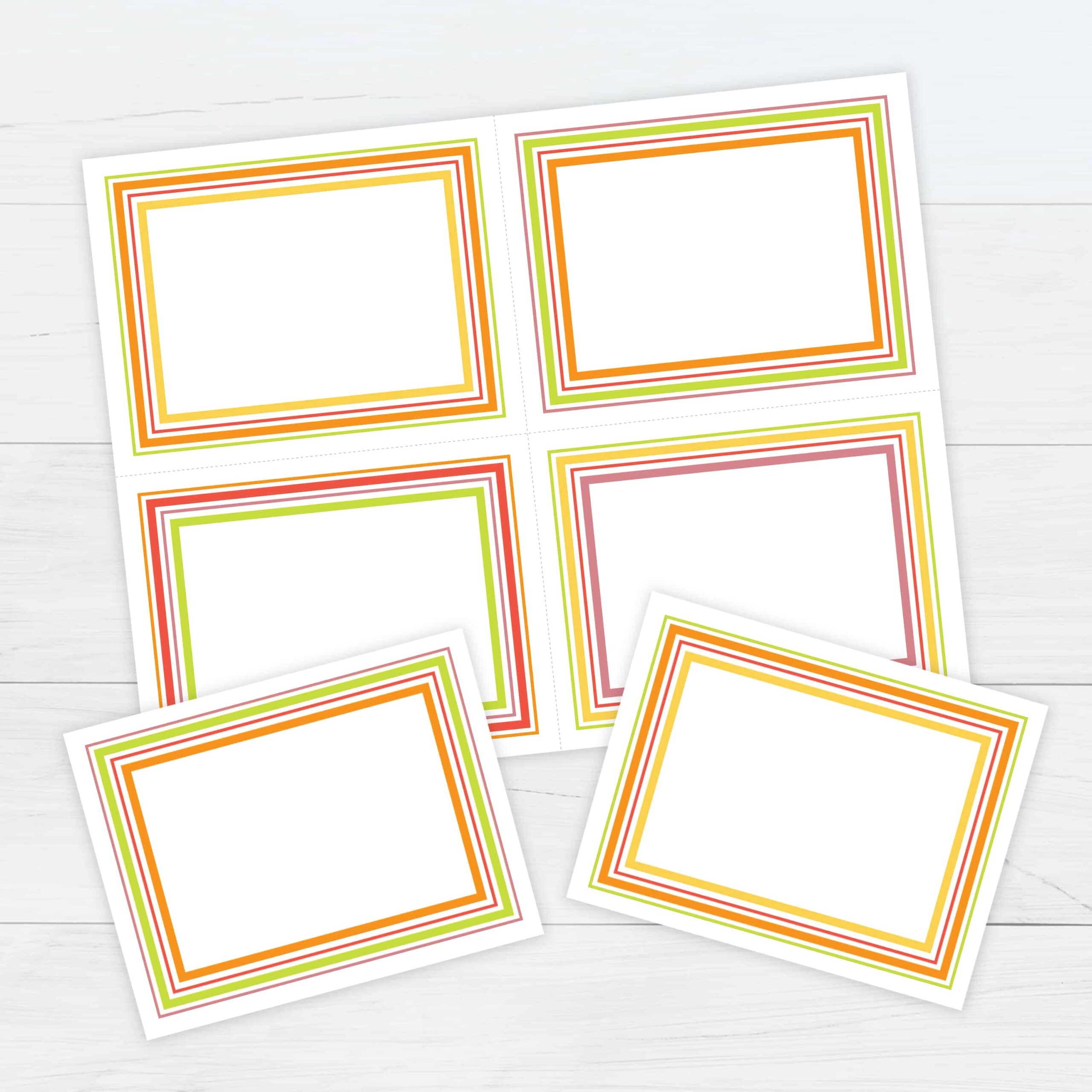 printable flash cards template