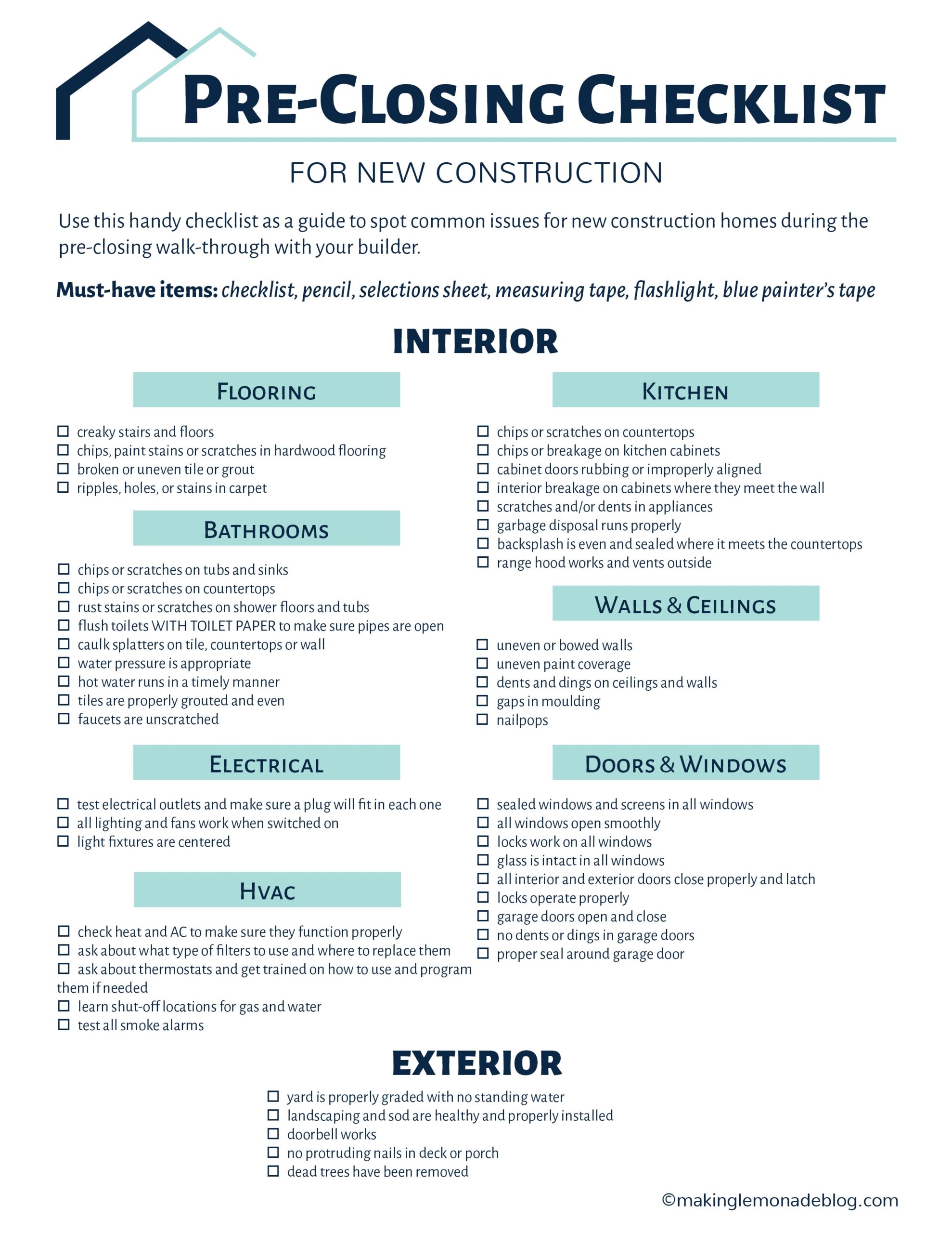 Building A House Grab This Free Checklist