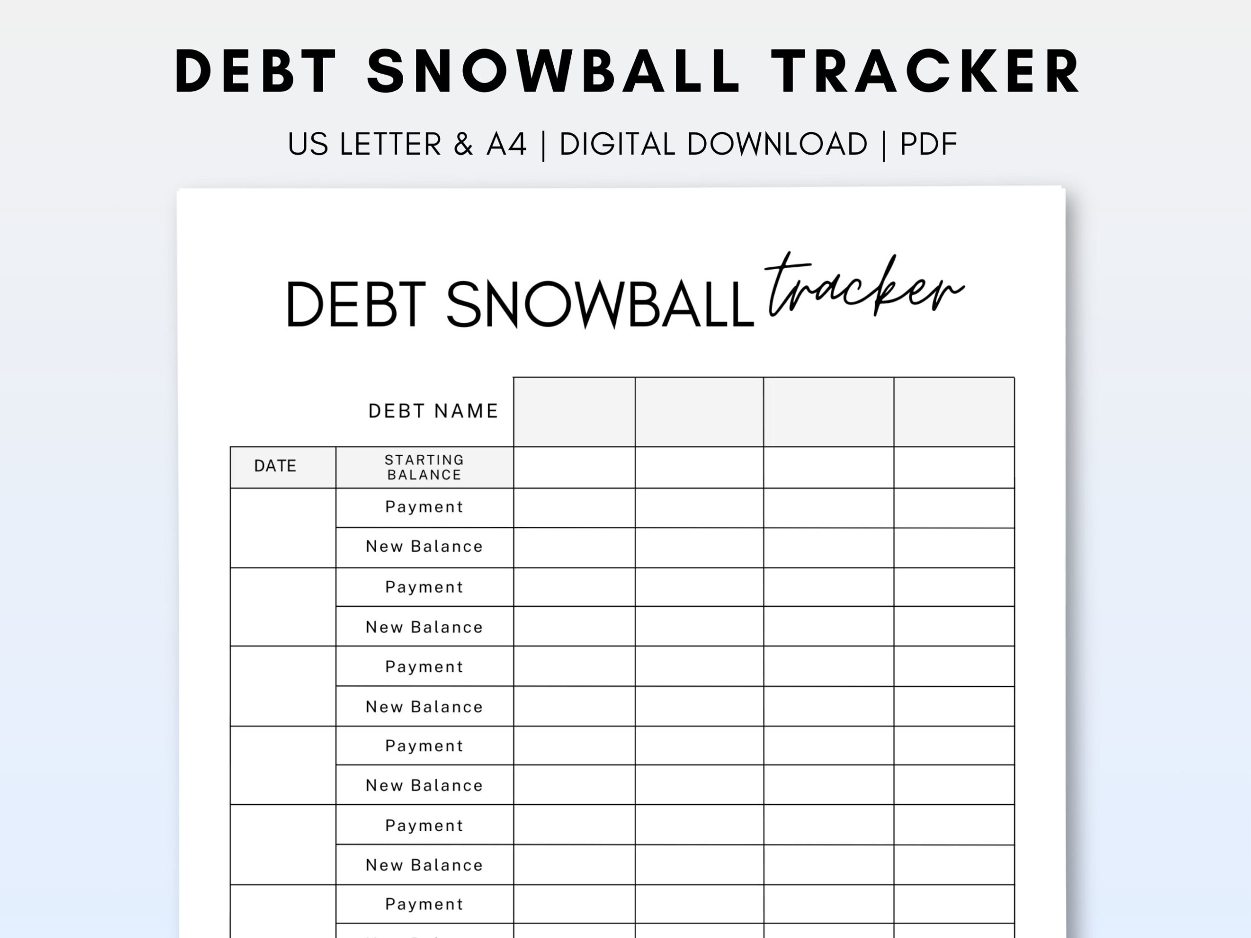 Buy Debt Snowball Printable Tracker PDF Debt Payoff Tracker Debt Snowball Planner Snowball Debt Tracker Credit Card Payoff Debt Payment Log Online In India Etsy