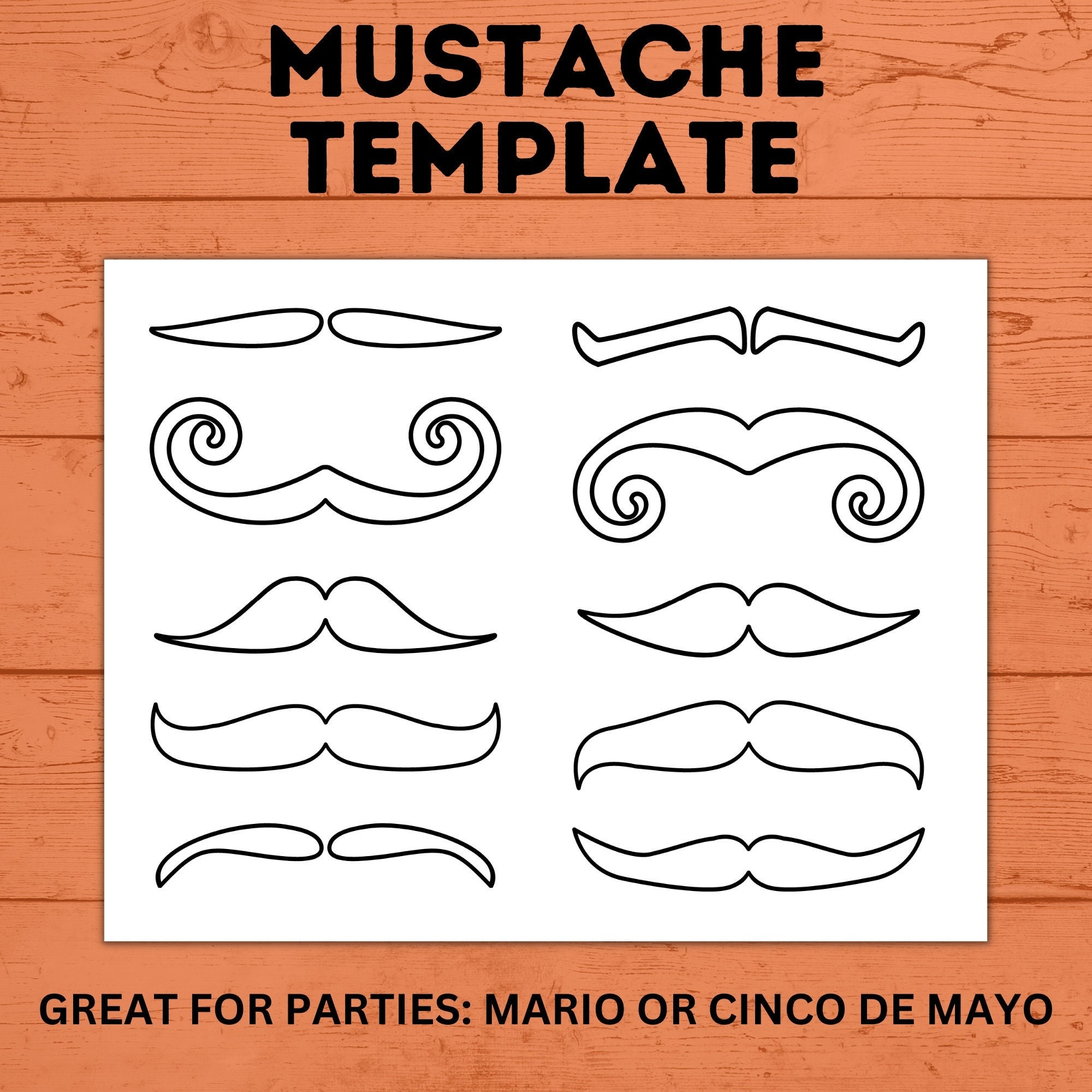 Buy Mustache Template Kids Mustache Craft Mustache Craft Mustache Printable Cinco De Mayo Craft Mario Party Party Craft Kids Craft Online In India Etsy
