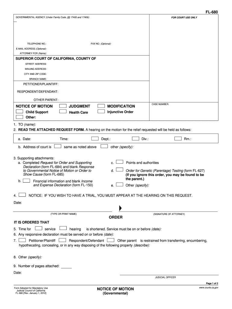 CA FL 680 Form Fill Online Printable Fillable Blank PdfFiller