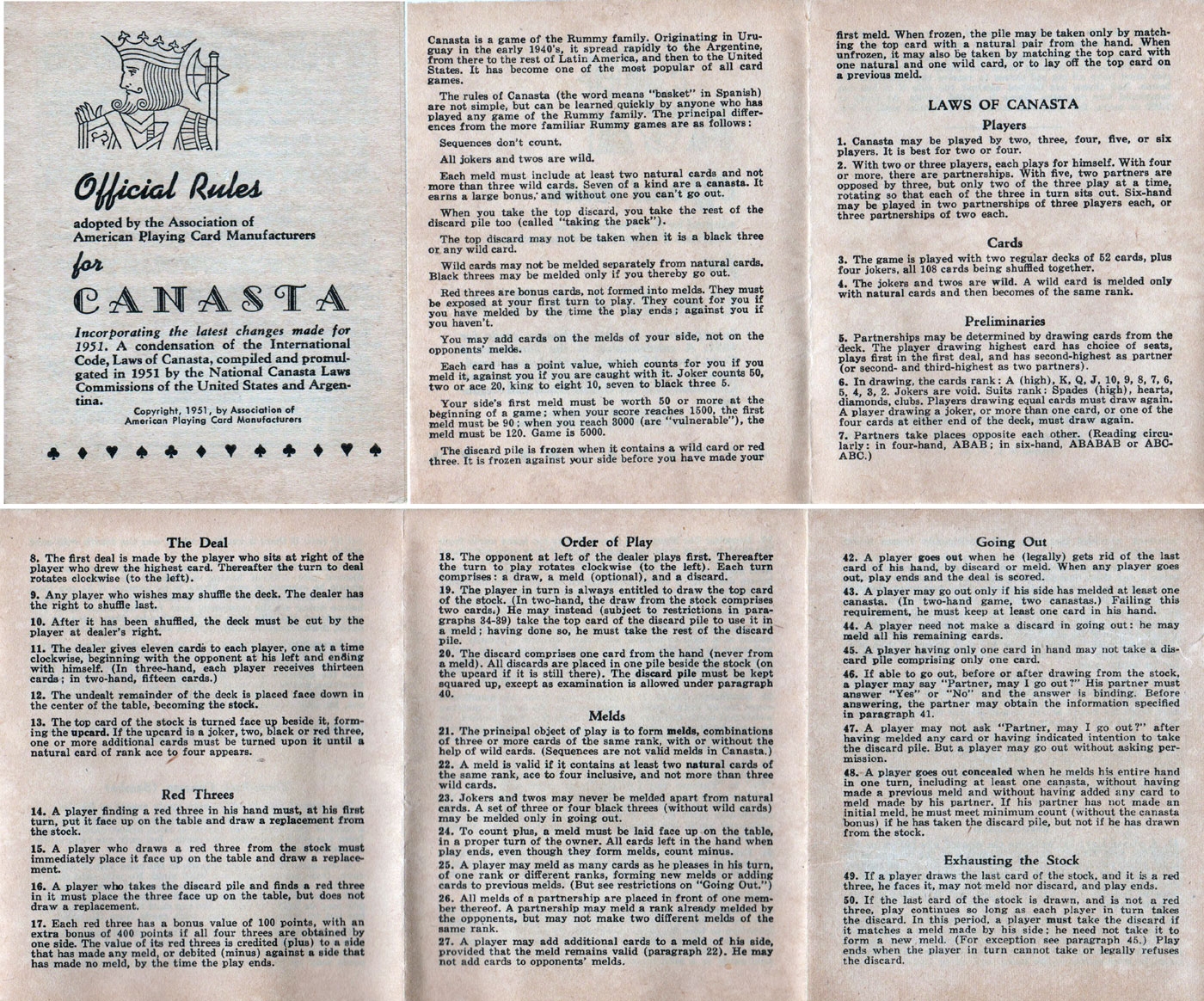 pdf printable canasta rules