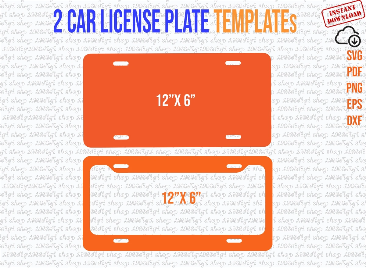 Car License And Frame Template Bundle Svg Pdf Png Dxf Designful Market
